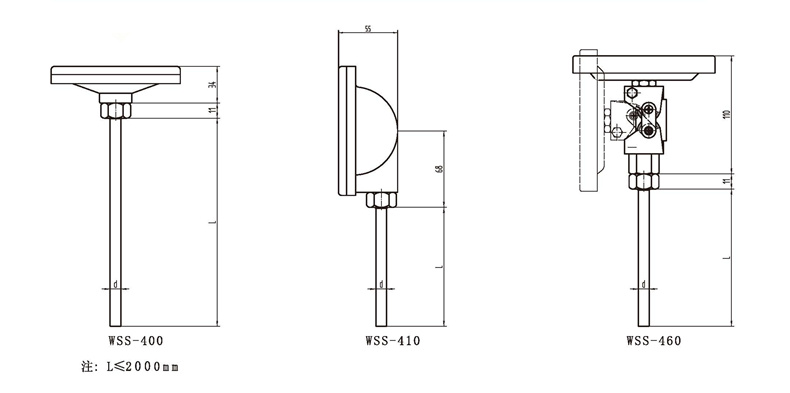 WSS工業(yè)雙金屬溫度計(jì)（通用型無固定裝置）_http://www.fangxinge.com.cn_雙金屬溫度計(jì)_第3張